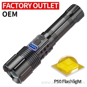 Hot Sale Design New Technology XHP50 Long Range Led USB Rechargeable Flashlight Focusable Most Powerful Led Flashlight Torch